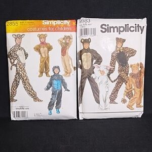 Simplicity Kids And Adult Animal Costume Patterns Leopard Bear Bunny Lion Ape